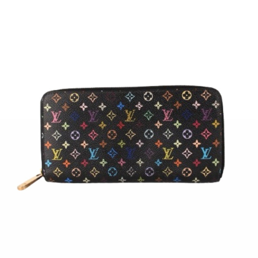 LV BLACK MONOGRAM MULTICOLOR CANVAS ZIPPY WALLET